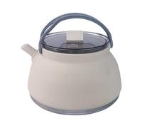 1.5L Collapsible Camping Kettle Portable Travel Kettle Folding Silicone Camping Cook Pot Foldable Compact Hiking Water Boiler and Warmer with Lid BPA-Free Backpacking Pot-Khaki only kettle