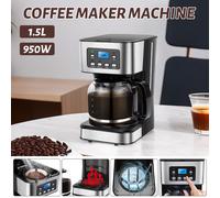 VonShef Filter Coffee Machine, 1.5L Capacity Electric, Digital, Stainless Steel Coffee Maker for Up to 12 Cups, Programmable 24hr Timer with LCD
