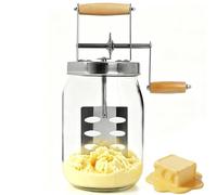 1.5L Manual Butter Churner with Glass Bottle & Handle