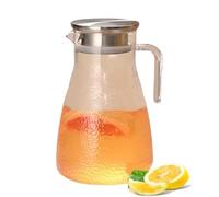 1.5L Plastic Pitcher with Lid, Clear Plastic Jugs, Cold Water Bottle, Plastics Water Jug for Fridge, BPA-Free Reusable Juice Jug for Juice, Beverages,Ice Tea, Coffee Milk,Cold or Beverages with a Lid