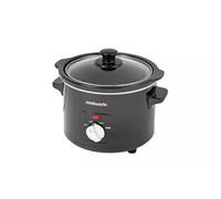 1.5L Slow Cooker, Compact Size, 3 Heat Settings, Black