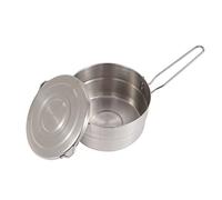 1.5L Stainless Steel Camping Cooking Pot, Camping Bento Box, Lunch Box, Outdoor Heated Lunch Box with Lid and Foldable Handle For Camping Travel Cooking BBQ