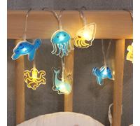1.5m 10 LED Marine Animal Children's String Light, Jellyfish Whale Sea Turtle Ocean Theme Light Strings, LED String Lights Decorative Fairy Light for Bedroom Nuesery (B)
