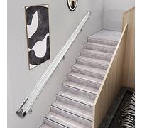 1.5M 2M 2.5M 3M 3.6M 4.2M 4.5M 5M 6M Gold Wall Brackets Handrails, Clear Acrylic Indoor Stair Railing for Elderly & Kids, 50Mm Hand Railings Complete Kit,Silver Brackets,280cm/9ft