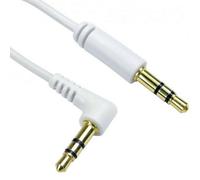1.5m 3.5mm Male to Car AUX Plug Stereo White Cable Right Angled 90 Deg Straight
