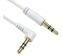 1.5m 3.5mm Male to Car AUX Plug Stereo White Cable Right Angled 90 Deg Straight