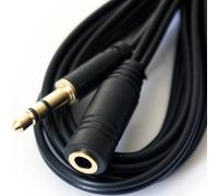 1.5M 3.5mm Slim Jack Plug to Socket Headphone Extension Cable Gold Lead