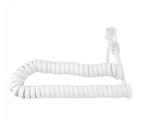 1.5M 4.9Ft White Stretchy RJ9 4P4C Handset Telephone Coiled Cable Cord