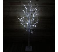1.5m (5ft) Christmas Outdoor Birch Tree with 64 Ice White LEDs