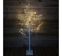 1.5m (5ft) Christmas Outdoor Birch Tree with 64 Warm White LEDs