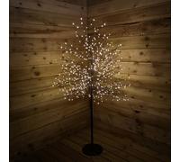 1.5m 5ft Outdoor Black Micro Dot Christmas Blossom Tree with 580 Warm White LED Samuel Alexander Black One Size