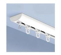 1-5m Adjustable Ceiling Track Silent Aluminum Bay Window System for Room Dividers Easy Drill Install for Living Room Bedroom & Shower (Top White 2.7m/8.6ft)