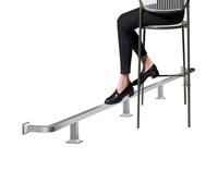 1-5m Bar Foot Rail Kit Stainless Steel Square Tubing, Undercounter Flat Rest Railing for Home Kitchen Restaurant Counter(Silver,1.9M/6.23FT)