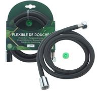 1.5M Black Rubber Flexible Water Saving Universal Shower Hose Tube Kit