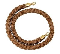 1.5m Brown Hemp Ropes for Crowd Control, Queue Barrier Rope for Stanchions, Visitor Management, Durable Retractable Queue Line, Event & Exhibition Use