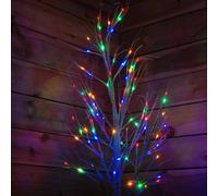 1.5m Christmas Outdoor Birch Tree with 64 Multicoloured LEDs