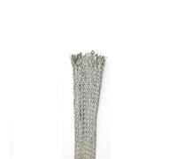 1/5M Copper Braided Sleeve - Expandable Metal Sheath for Signal Wire Cable, Tinned Plating, 2 to 28mm, EMI Shielding(Silver,14mmx5m)
