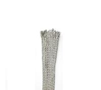 1/5M Copper Braided Sleeve Tinned Plating Expandable Metal Sheath for Signal Wire Cable - High Density Pure Copper(Silver,18mmx5m)