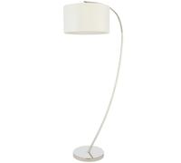 Loops 1.5m Curved Floor Lamp Nickel & White Shade Arched Standing Living Room Light in Metallics Loops Metallics
