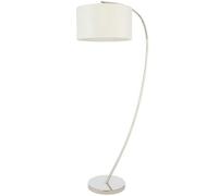 1.5M Curved Floor Lamp Nickel & White Shade Arched Standing Living Room Light