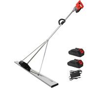 1.5m Electric Concrete Screed Vibrator - Battery Powered 6000mAh Concrete Leveller Kit, Surface Finishing Tool for Smooth and Even Concrete Work (2 xbattery)