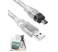 1.5M Firewire IEEE 1394 4 Pin to USB 2.0 Adapter Cable, 4-Pin Male to Male Data Converter Lead Adapter Cord Compatible with iLink Thunderbolt Sony DCR-TRV75E Mini DV D8 Digital Camera Video No Capture