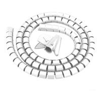 1 5M Flexible Cable Organizer Pipe for Tidying Up Household Appliance Cords (White 8mm1.5 m+ clip)