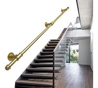 1.5m Gold Wall Mounted il with Brackets - Indoor/Outdoor Safety Railing Elegant Design for Staircases & Balconies Easy Installation Strong Support