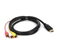 1.5m HDMI RCA Cable, HDMI Male to 3RCA Cable Audio Video AV Adapter Converter Extension Code with 1080P HD Resolution for TV/HDTV/DVD/LCD Projectors (Note: Do not apply to RCA to HDMI
