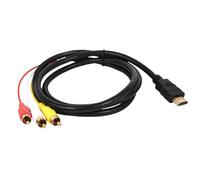 1.5m HDMI to 3 RCA AV Cable - Male Video/Audio Adapter for TV/DVD/Projectors (1080p HDTV Compatible, Black)