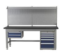 1.5M Industrial Workstation And Cabinet Set With Drawers For Ultimate Garage Storage