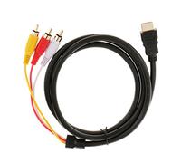 1.5M Male to 3 RCA Audio Video AV Component Cable Adapter Gold Plated