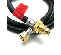 1.5m POL x W20 Pigtail Caravan Propane Gas Hose with NRV Black
