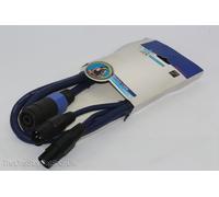 1.5m Professional 2 Channel Speakon to 2 x Male XLR Plug Blue Speaker Cable