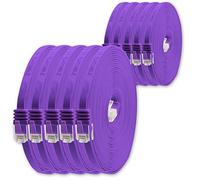 1.5m Purple 10-Pack Cat6 Ultra Flat Gigabit LAN (RJ45) Slim Micro Network Cable