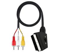 1.5m SCART to Triple Phono AV Cable 21-Pin Composite Audio Video | Connect vintage set-top boxes, DVD players or consoles to televisions with this 1.5m switched audio video.