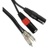 1.5m Twin Dual XLR 3 Pin Plug Plugs to 2 x RCA Phono Cable Lead