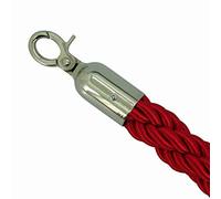 1.5m Twisted Barrier Rope Red/Chrome,Divider Crowd Control Stanchion for Hotel/Bank/Hospital/Playground/Other Public Areas