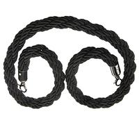 1.5M Twisted Black Queue Barrier Rope Divider Crowd Control Stanchion Barrier Rope with Silver Hook