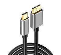1.5M USB C to Micro B Hard Drive Cable 10Gbps Braided External Cable for WD My Passport Seagate Expansion Toshiba Canvio LaCie Compatible with MacBook Pro Air Galaxy S24 iPad Tablet iPhone Samsung etc