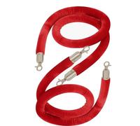 1.5m Velvet Ro with d Clasps Bed Hemp for Crowd Control RedSilver Twisted Queue ment for Event Safe and Visitor Guidance