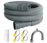 1.5M Washing Machine Drain Hose, Universal Drain Hose Extension Kit with Connector Clip Clamp, Washing Machine Waste Pipe Extension for Washing Machine Dishwasher