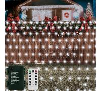 1.5M x 1.5M 100 LED Net Lights Outdoor Battery with Remote 8 Modes Timer