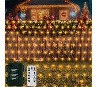 1.5M x 1.5M 100 LED Net Lights Outdoor Battery with Remote 8 Modes Timer