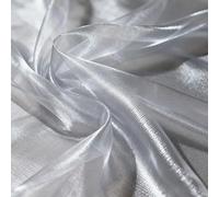 1.5m x 1m Silver Metallic Organza Fabric, Shimmery Polyester Decorative Cloth for Wedding Dresses, Evening Gowns, Stage Costumes, Curtains, Background Decorations
