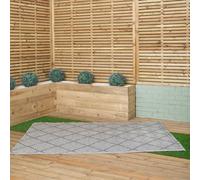 1.5m x 2.1m Alexandria Large Outdoor Alfresco Patio Rug Mat in Grey
