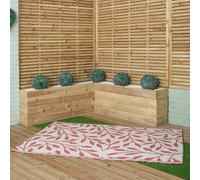 1.5m x 2.1m Red Ochre Leaves Large Outdoor Alfresco Patio Rug Mat