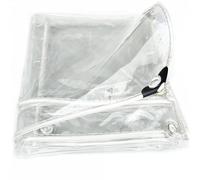 1.5m x 3.2m Heavy Duty Waterproof Clear Tarpaulin with Eyelets - Durable Tarp Sheet for Home Garden Outdoor Camping - 400g/m² 0.35mm Thick Windproof Groundsheet Cover