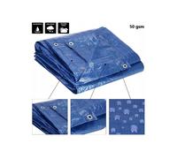 (1.5m x 4m) TARPAULIN, BLUE WATERPROOF, REINFORCED, HEAVY DUTY WITCH EYELETS 50 gsm