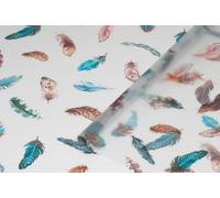 1.5m x 67.5cm FEATHERS FROSTED FROSTY PRIVACY STATIC CLING WINDOW VINYL DC FIX